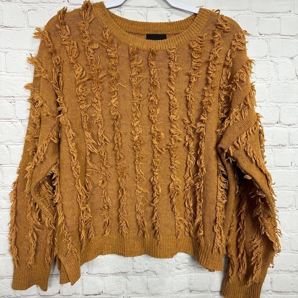 LUMIERE Wool blend Knit‎ Pullover Sweater Women's Size S, fringe